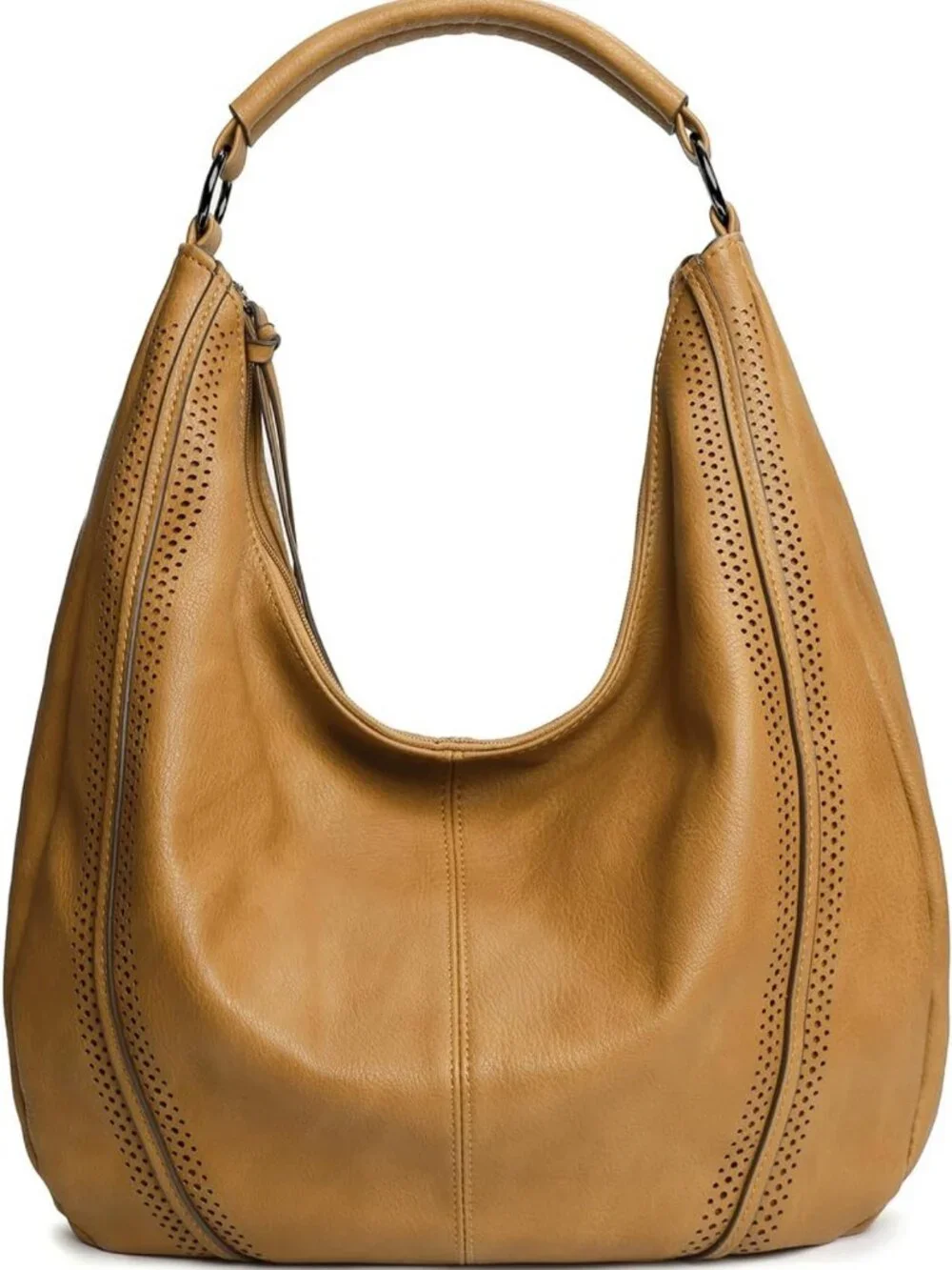 Soft Leather Hobo Shoulder Bag Tote with Adjustable Crossbody Strap for Work